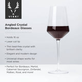Raye™ Stemmed Angled Crystal Bordeaux Glasses Set of 2