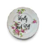 Kindly Fuck Off Vintage Plate