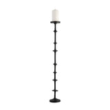 Floor Pillar Candle Holder - Black Metal Abacus, 36 in.