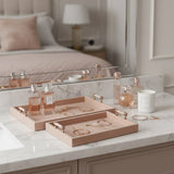Decorative Trays- Tan Wood Selenite,