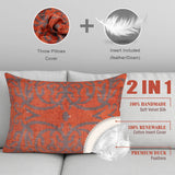 Handmade Velvet Throw Pillow 16x24 - Soft Brownish Orange