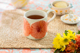 Poppy Bloom Embossed 18oz Reactive Glazed Coffee Mug
