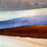 One Preevay Casual Khaki Ultra-Soft Faux Rabbit Fur Throw | Luxury 800gsm Plush | 50x60