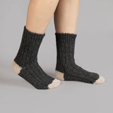 PKG of 6 Men's Merino Wool Heel Toe Socks- Charcoal