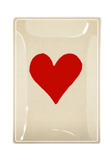 Red Long Heart Decoupage Glass Tray