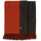 Highland Tweeds Reversible Double Cloth Throw~ Orange/Brown