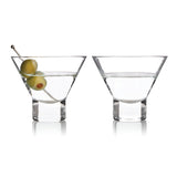 Stemless Crystal Martini Glasses - Set of 2