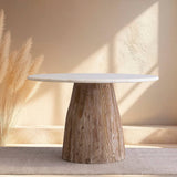 Natural Wood Dining Table with Marble top (Coffee Table)