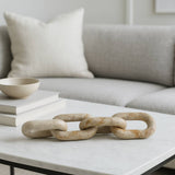 Ivory/Beige 14x3 in. Marble Novelty 4-Link Chain Sculpture