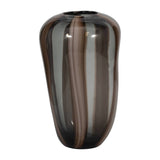 Decorative Vase - Brown Glass Large Modern Striped, 13 in.