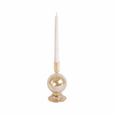 Taper Candle Holder - Gold Luster Glass Bubble, 7 in.