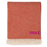 Southampton Home Merino Wool Herringbone Throw (Melon)