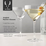 Raye™ Stemmed Angled Crystal Martini Glasses Set of 2