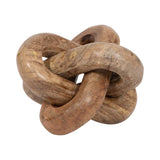 Decorative Figurine - Brown Wood Interlocking Knot, 6 in.