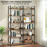 Black&Brown Salon 6-Tier Open Storage Display Rack