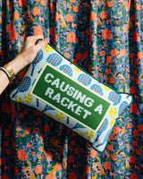 Causing A Racket Needlepoint Pillow