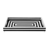 Decorative Tray Concentrics Black & White 11x17 inch