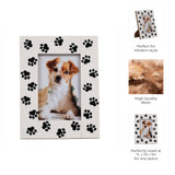 Photo Frame - White/Black Resin Wood Paw Prints, 4x6 in.