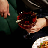 Deco Meridian Gold Rimmed Crystal Coupe Glasses Set of 2