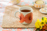 Poppy Bloom Embossed 18oz Reactive Glazed Coffee Mug