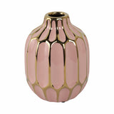 Pink 8 in. Ceramic Novelty Striped Blush Vase