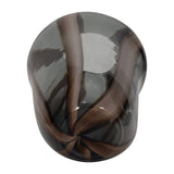 Decorative Vase - Brown Glass Large Modern Striped, 13 in.