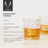 Highland Classic Crystal Lowball Glasses Set of 4