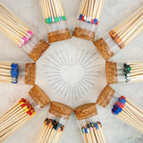 4" Matches in Chic Cork Top Jar - Colors of Your Choice: Red
