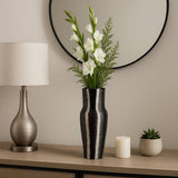 Metal Percy Patterned Embossed Vase - Gray, 12 in.