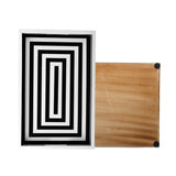 Decorative Tray Concentrics Black & White 11x17 inch