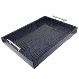 Premium Blue Embossed Leather Tray