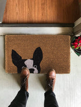 Peeking Dog Doormat-18X30"L