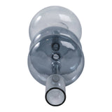 Candle Holder - Blue Glass Retro Bubble Taper, 11 in.