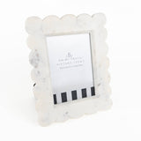 White Scalloped Marble 5x7 Picture Frame
