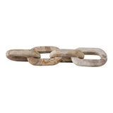 Ivory/Beige 14x3 in. Marble Novelty 4-Link Chain Sculpture