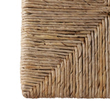 Decorative Ottoman - Brown Rattan Square Textured, 18 in.