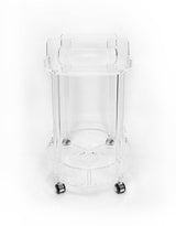 Acrylic Bar Cart with Chrome Wheels