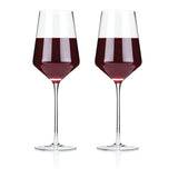 Raye™ Stemmed Angled Crystal Bordeaux Glasses Set of 2
