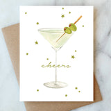 Martini Cheers Greeting Card | Cheers Congrats Card