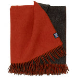 Highland Tweeds Reversible Double Cloth Throw~ Orange/Brown