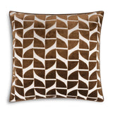 Eclipse Geometric Velvet Pillow – Coffee