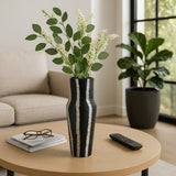 Metal Percy Patterned Embossed Vase - Gray, 12 in.