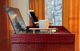 Premium Red Embossed Leather Tray
