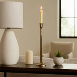 Taper Candle Holder - Gold Metal Squared Off, 16 in.