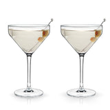 Raye™ Stemmed Angled Crystal Martini Glasses Set of 2