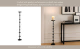 Floor Pillar Candle Holder - Black Metal Abacus, 36 in.