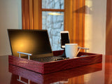 Premium Red Embossed Leather Tray