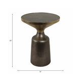 Metal Geometric Base End Table Marble Top - Green, 20 in.