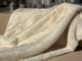 One Preevay Casual Khaki Ultra-Soft Faux Rabbit Fur Throw | Luxury 800gsm Plush | 50x60