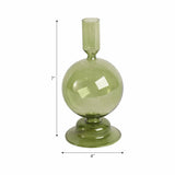 Taper Candle Holder - Olive Glass Bubble, 7 in.